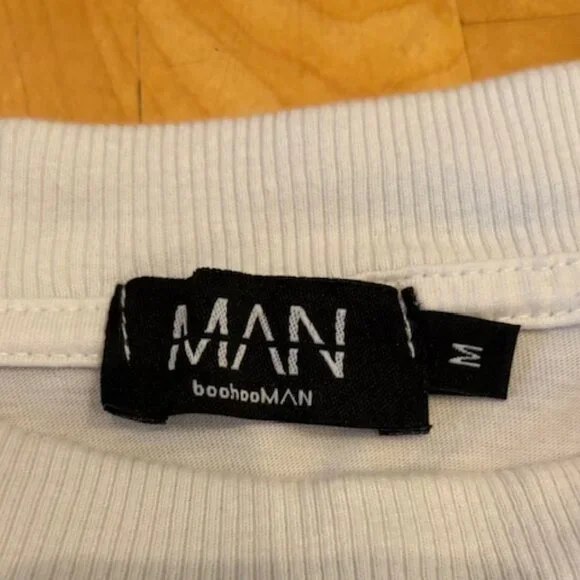 Men's BoohooMan White Graphic (Back) T-Shirt - Oversized - M - Picture 3 of 4